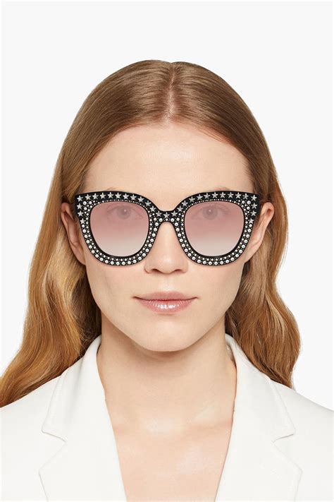 gucci headpiece crystal|gucci crystal embellished sunglasses.